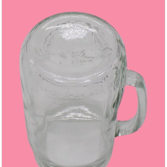 Mason Jar Drinking Mug 32oz Clear Glass Handle VTG COUNTRY HEARTH Large Stein - Picture 6 of 7